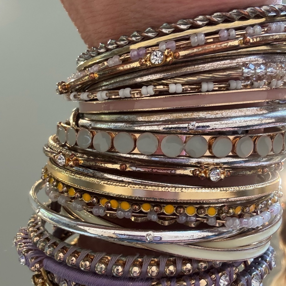 Elegant Mixed Metal Bangle Set bundle